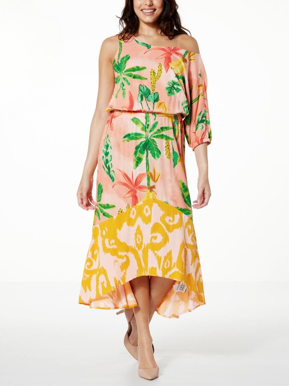 G by Giuliana Dobby EcoVero Off-the-Shoulder Maxi Dress